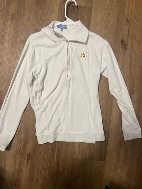 Masters White Quarter-Zip Pullover with Yellow Logo